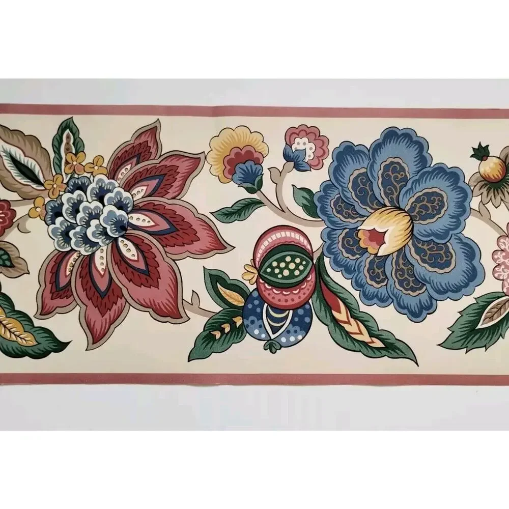 Williston Gardens Pre-pasted Decorative Wall Border - Floral Rose Color - 5 yds